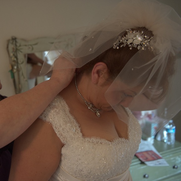 Wedding Gown plus size pearl cream - Picture 3 of 14